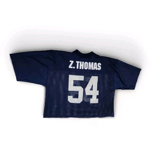 Vintage Puma Miami Dolphins Z Thomas N 54 Cropped Jersey Navy Sz XL - Picture 2 of 8
